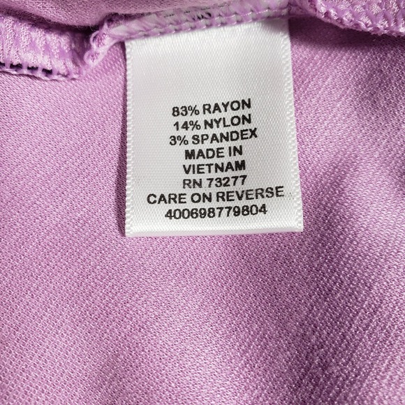 ELLE Lilac Purple Peplum Tank Top Black Trim Size L Keyhole Knit Coquette Chic - Picture 7 of 10